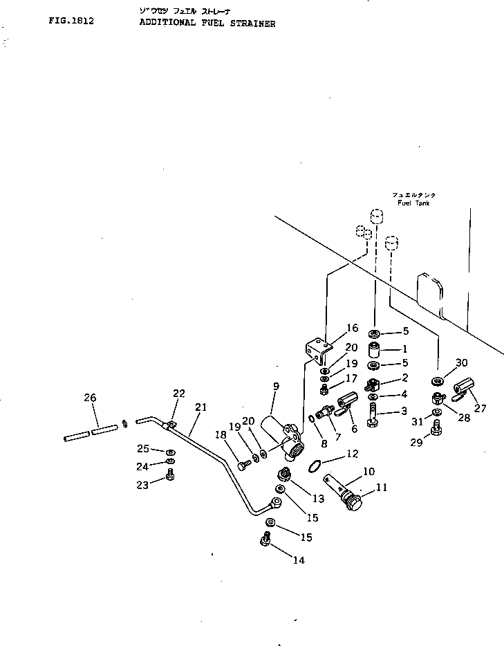 Bulldozers Komatsu / D40PL-3 S/N 6001-UP(d40pl-3r) / ADDITIONAL FUEL STRAINER(240060 : 1812)