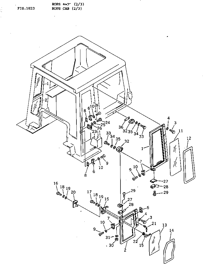 Bulldozers Komatsu / D40PL-3 S/N 6001-UP(d40pl-3r) / ROPS CAB (2/3)(240100 : 1823)