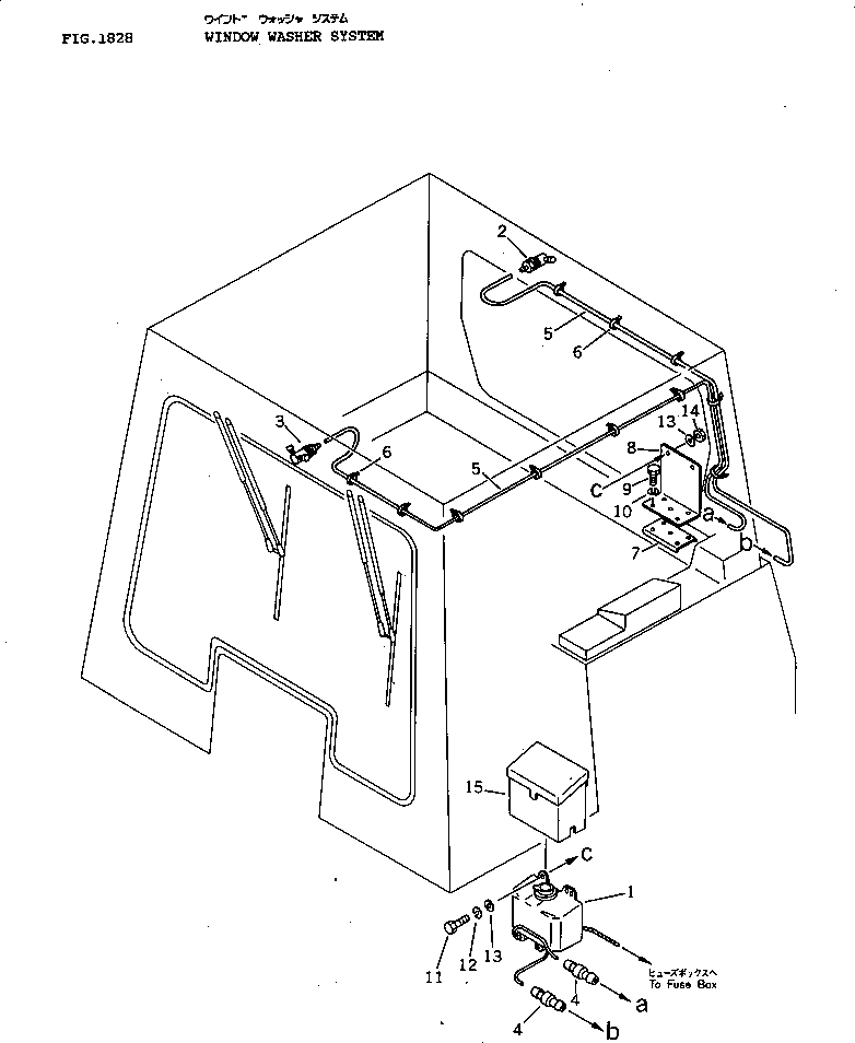 Bulldozers Komatsu / D40PL-3 S/N 6001-UP(d40pl-3r) / WINDOW WASHER SYSTEM(240150 : 1828)