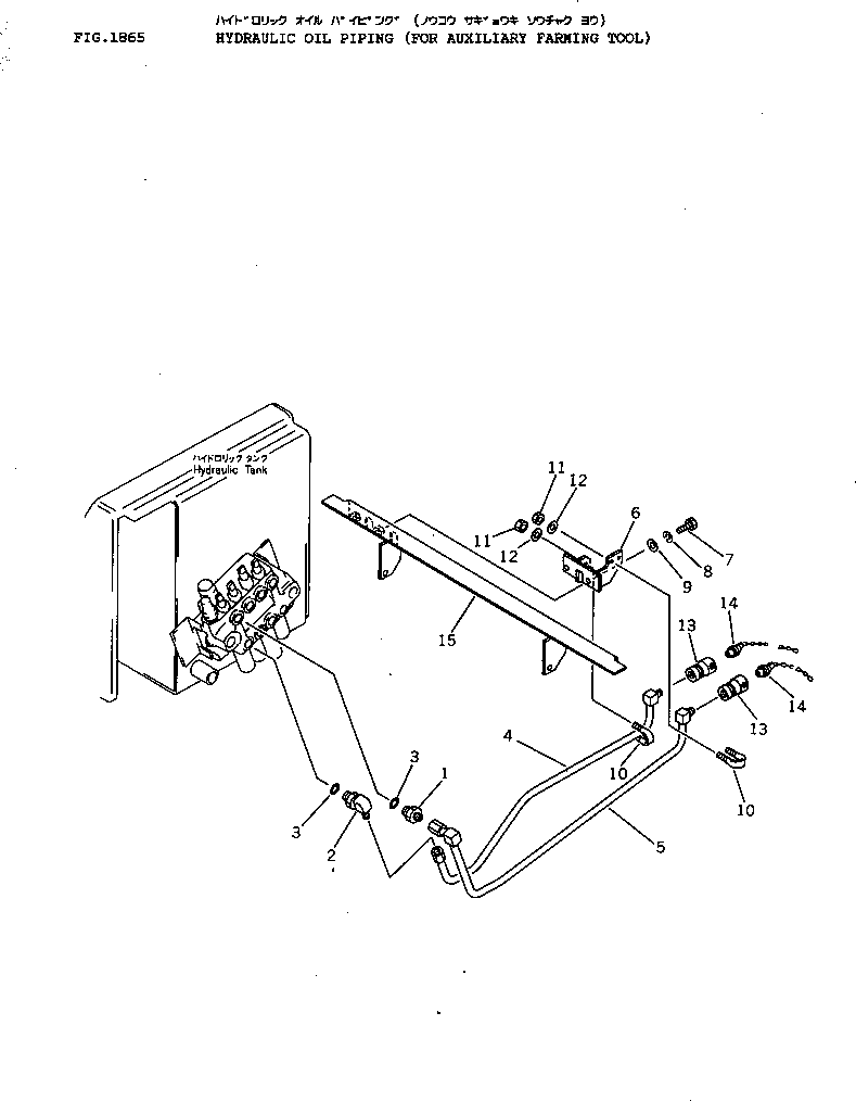 Bulldozers Komatsu / D40PL-3 S/N 6001-UP(d40pl-3r) / HYDRAULIC OIL PIPING (FOR AUXILIARY FARMING TOOL)(240390 : 1865)