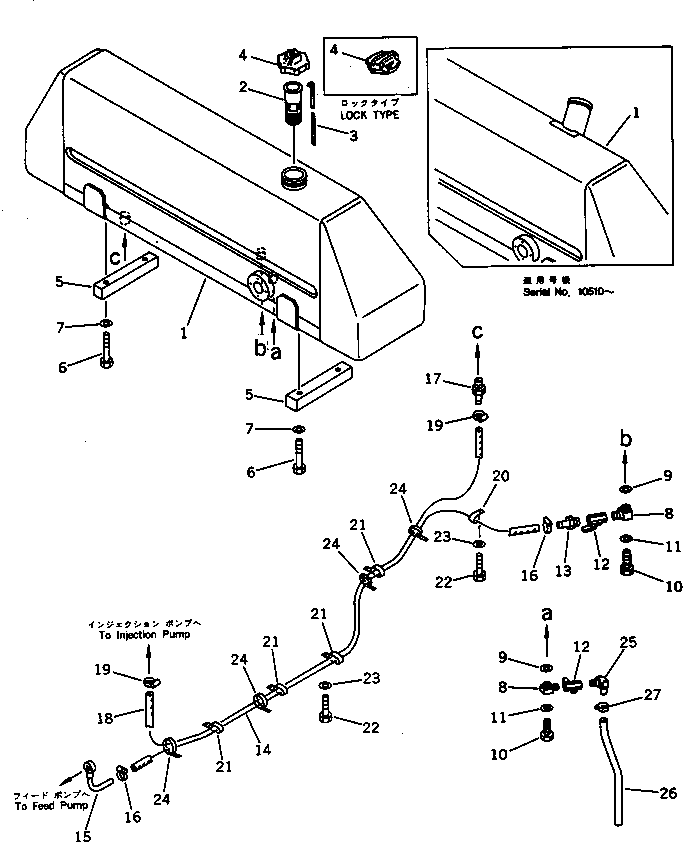 Bulldozers Komatsu / D41P-5 S/N 10001-UP(d41p-5r) / FUEL TANK AND PIPING(030070 : 1301)