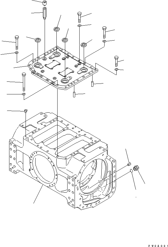 Komatsu parts book diagram for D41P-6K S/N 50001-UP: POWER LINE (CASE)