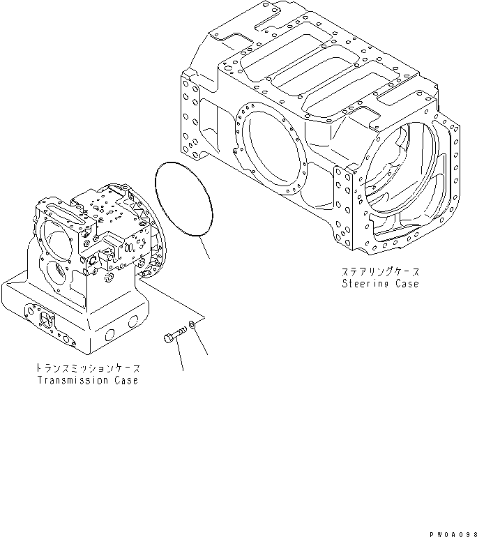 Komatsu parts book diagram for D41P-6K S/N 50001-UP: POWER LINE (TRANSMISSION SUPPORT)
