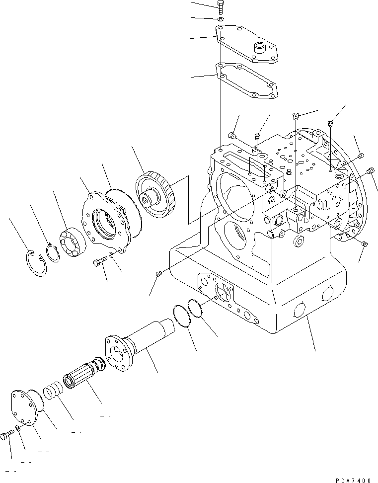 Komatsu parts book diagram for D41P-6K S/N 50001-UP: TRANSMISSION (CASE)