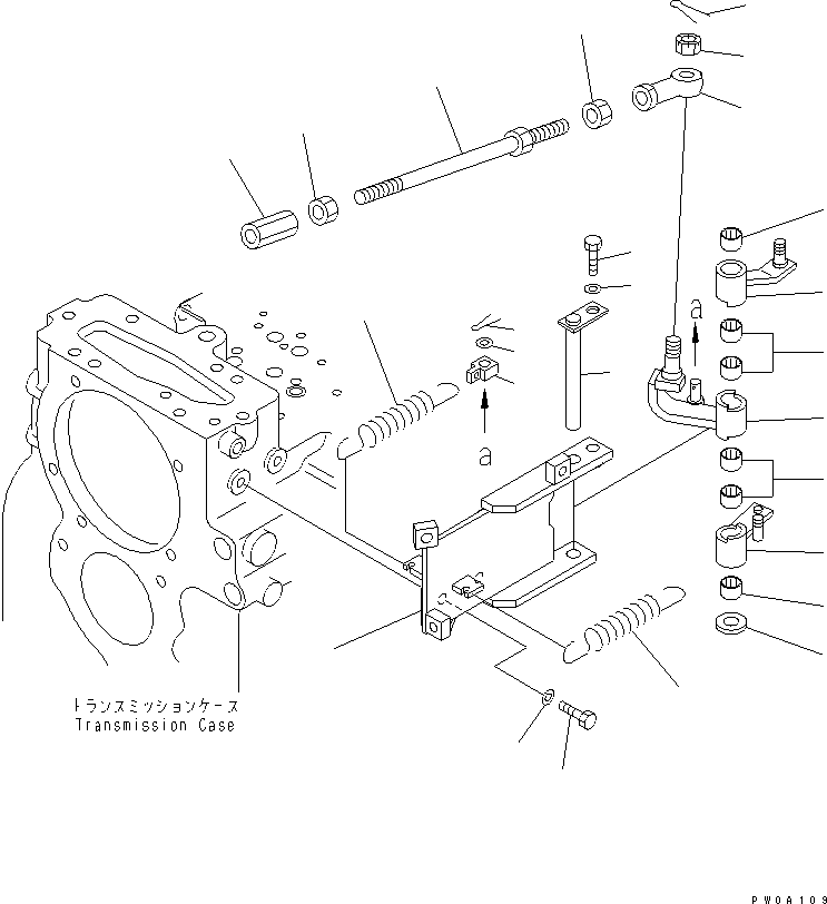 Komatsu parts book diagram for D41P-6K S/N 50001-UP: TRANSMISSION (INCHING CONTROL)
