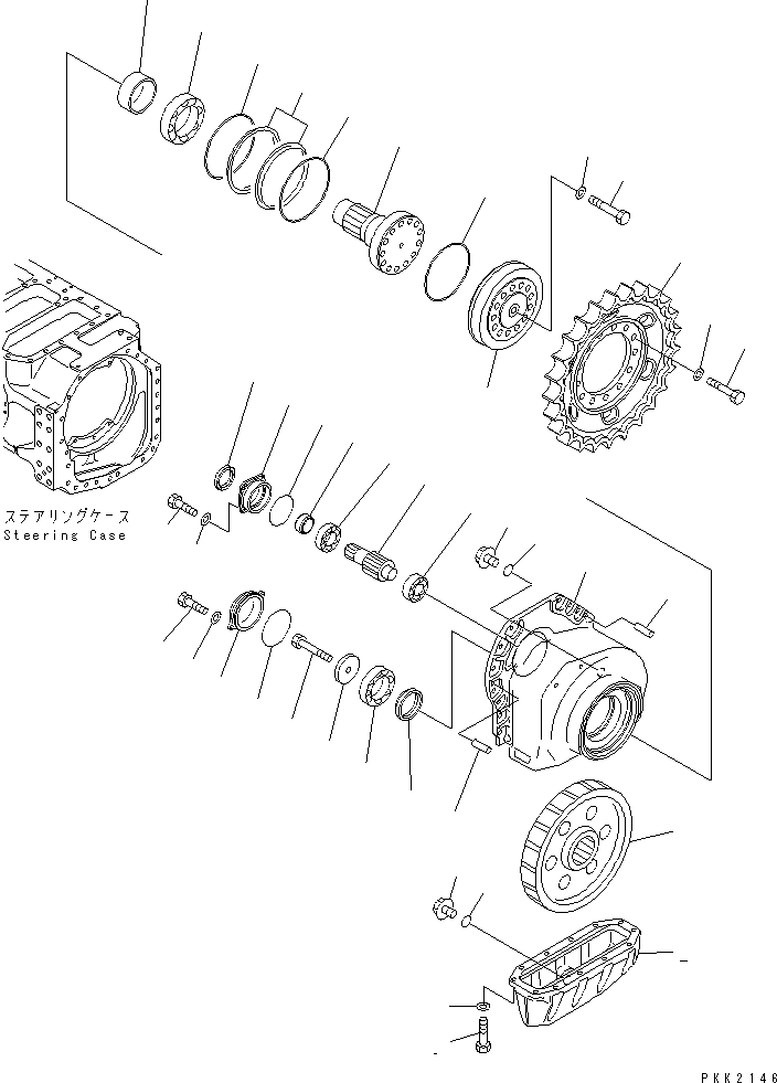 Komatsu parts book diagram for D41P-6K S/N 50001-UP: FINAL DRIVE (L.H.)
