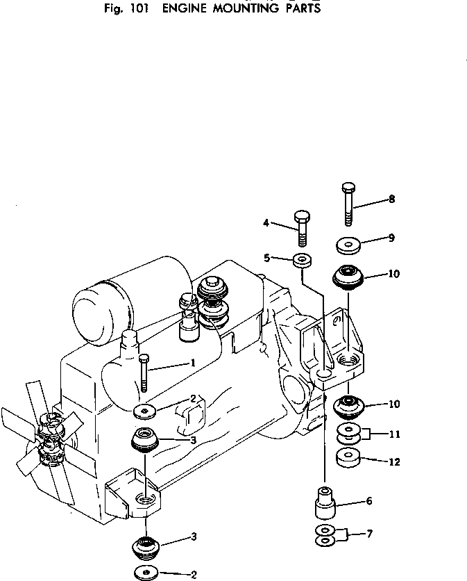 Crawler Loaders Komatsu / D41Q-3 S/N 6001-UP(d41q-3c) / ENGINE MOUNTING PARTS(030010 : 101) Crawler Loaders Komatsu / D41Q-3 S/N 6001-UP(d41q-3c) / ENGINE MOUNTING PARTS(030010 : 101)