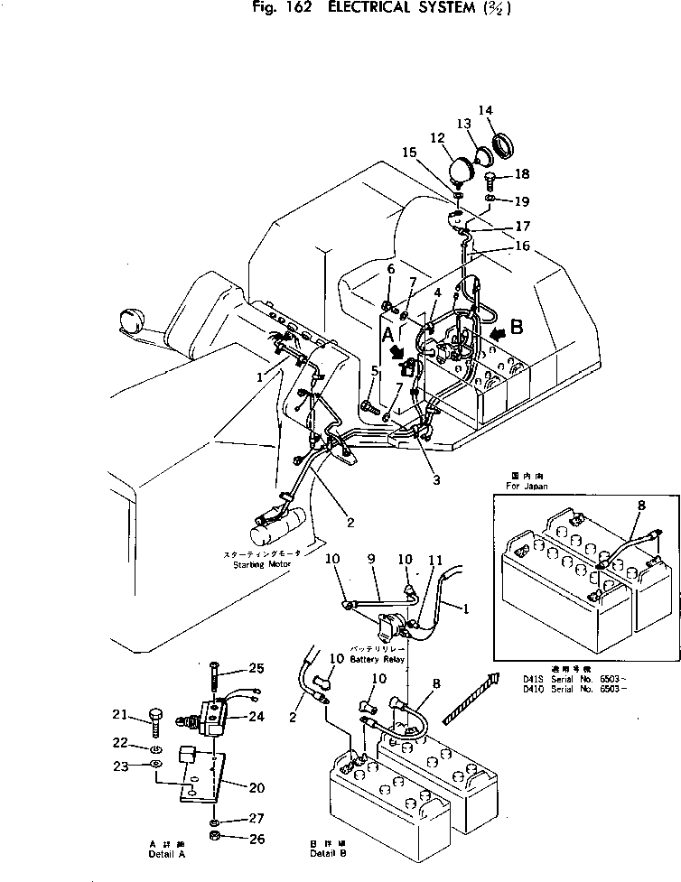 Crawler Loaders Komatsu / D41Q-3 S/N 6001-UP(d41q-3c) / ELECTRICAL SYSTEM (2/2)(030080 : 162) Crawler Loaders Komatsu / D41Q-3 S/N 6001-UP(d41q-3c) / ELECTRICAL SYSTEM (2/2)(030080 : 162)