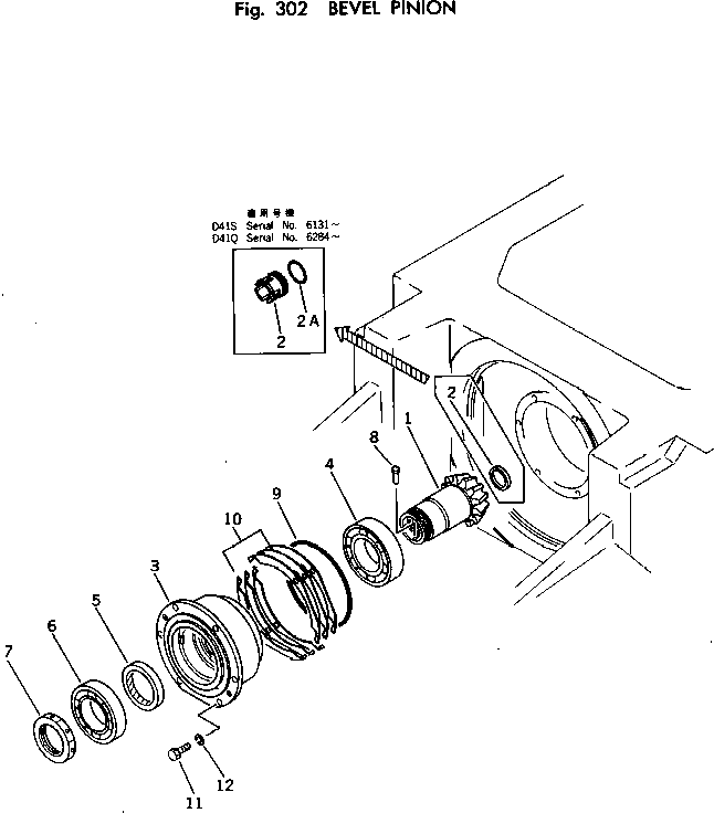 Crawler Loaders Komatsu / D41Q-3 S/N 6001-UP(d41q-3c) / BEVEL PINION(090020 : 302) Crawler Loaders Komatsu / D41Q-3 S/N 6001-UP(d41q-3c) / BEVEL PINION(090020 : 302)
