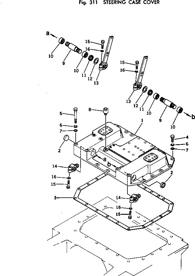 Crawler Loaders Komatsu / D41Q-3 S/N 6001-UP(d41q-3c) / STEERING CASE COVER(090060 : 311) Crawler Loaders Komatsu / D41Q-3 S/N 6001-UP(d41q-3c) / STEERING CASE COVER(090060 : 311)