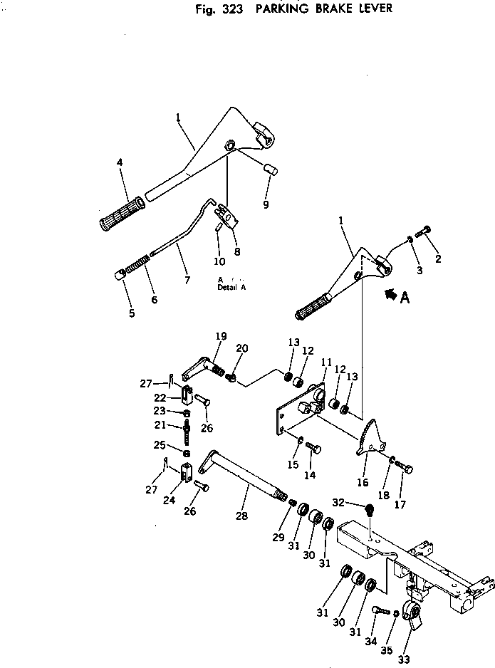 Crawler Loaders Komatsu / D41Q-3 S/N 6001-UP(d41q-3c) / PARKING BRAKE LEVER(090090 : 323)