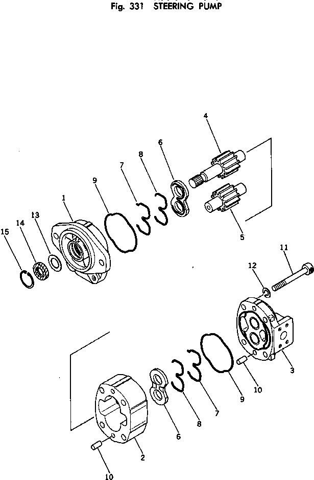 Crawler Loaders Komatsu / D41Q-3 S/N 6001-UP(d41q-3c) / STEERING PUMP(090100 : 331) Crawler Loaders Komatsu / D41Q-3 S/N 6001-UP(d41q-3c) / STEERING PUMP(090100 : 331)