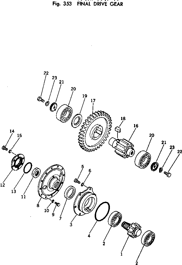 Crawler Loaders Komatsu / D41Q-3 S/N 6001-UP(d41q-3c) / FINAL DRIVE GEAR(090160 : 353) Crawler Loaders Komatsu / D41Q-3 S/N 6001-UP(d41q-3c) / FINAL DRIVE GEAR(090160 : 353)