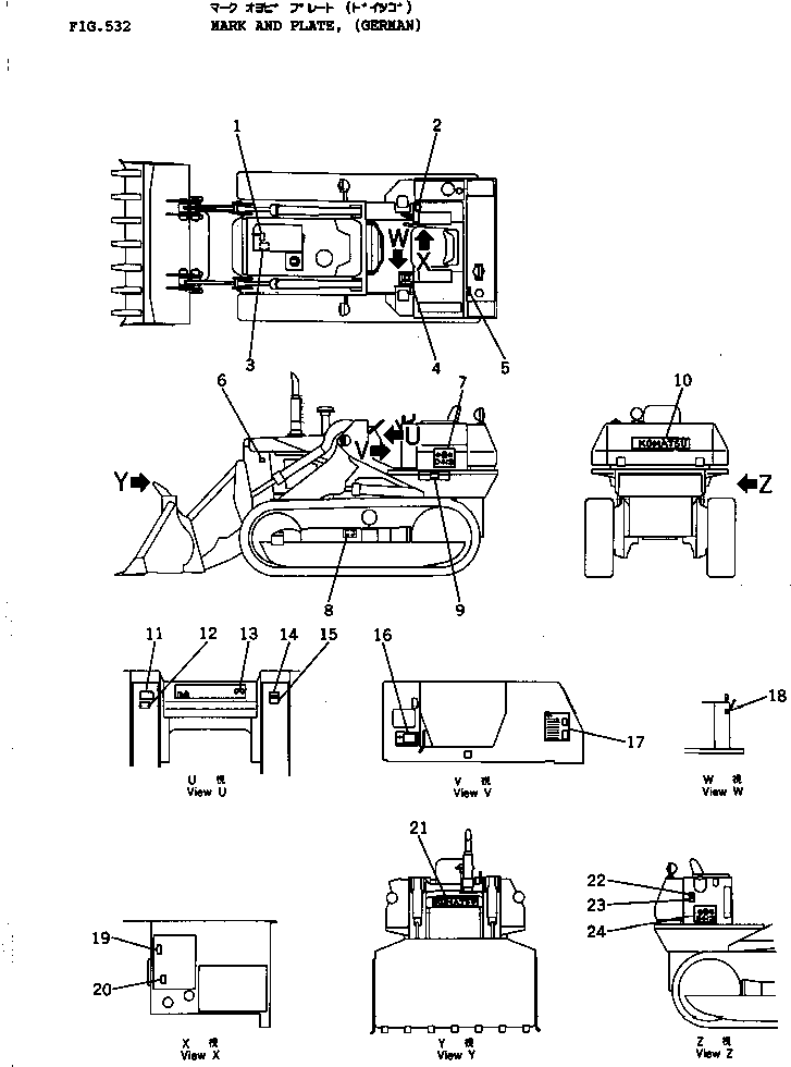 Crawler Loaders Komatsu / D41Q-3 S/N 6001-UP(d41q-3c) / MARK AND PLATE ? (GERMAN)(150080 : 532) Crawler Loaders Komatsu / D41Q-3 S/N 6001-UP(d41q-3c) / MARK AND PLATE ? (GERMAN)(150080 : 532)