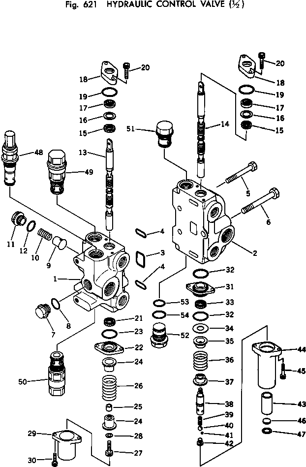Crawler Loaders Komatsu / D41Q-3 S/N 6001-UP(d41q-3c) / HYDRAULIC CONTROL VALVE (1/2)(180030 : 621) Crawler Loaders Komatsu / D41Q-3 S/N 6001-UP(d41q-3c) / HYDRAULIC CONTROL VALVE (1/2)(180030 : 621)