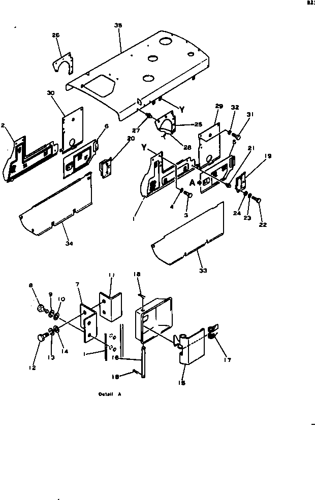 Bulldozers Komatsu / D45A-1 S/N 1501-UP(d45a-1c) / SCREEN TYPE ENGINE SIDE COVER (FOR JUNGLE) (EXCEPT JAPAN)(#1501-1800)(240090 : 823)