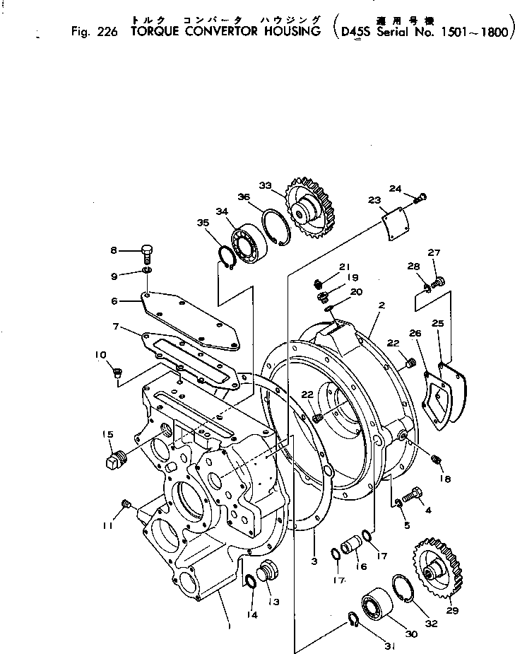 Crawler Loaders Komatsu / D45S-1 S/N 1501-UP(d45s-1c) / TORQUE CONVERTOR HOUSING(#K1001-1201)(060040 : 226) Crawler Loaders Komatsu / D45S-1 S/N 1501-UP(d45s-1c) / TORQUE CONVERTOR HOUSING(#K1001-1201)(060040 : 226)