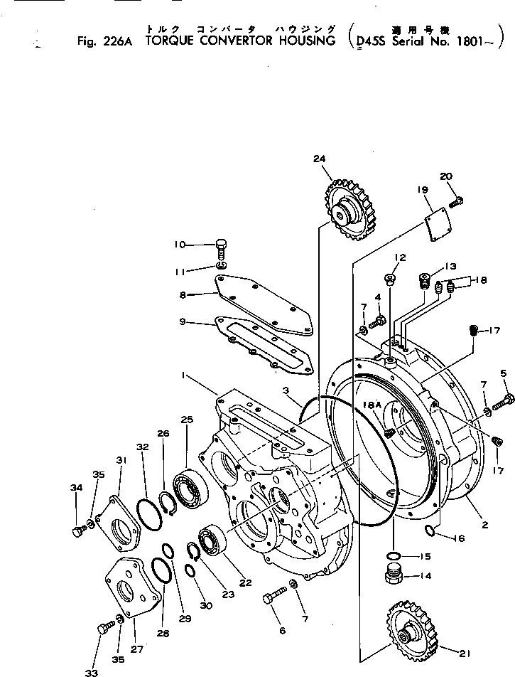 Crawler Loaders Komatsu / D45S-1 S/N 1501-UP(d45s-1c) / TORQUE CONVERTOR HOUSING(#1801-)(060050 : 226A) Crawler Loaders Komatsu / D45S-1 S/N 1501-UP(d45s-1c) / TORQUE CONVERTOR HOUSING(#1801-)(060050 : 226A)