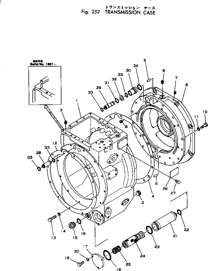 Crawler Loaders Komatsu / D45S-1 S/N 1501-UP(d45s-1c) / TRANSMISSION CASE(060120 : 252) Crawler Loaders Komatsu / D45S-1 S/N 1501-UP(d45s-1c) / TRANSMISSION CASE(060120 : 252)