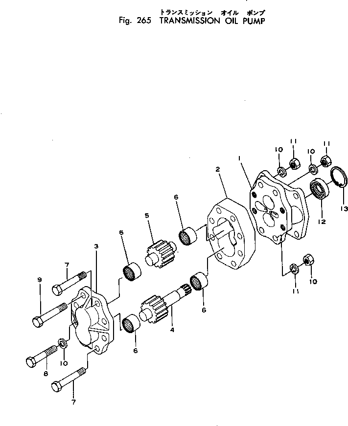 Crawler Loaders Komatsu / D45S-1 S/N 1501-UP(d45s-1c) / TRANSMISSION OIL PUMP(060200 : 265) Crawler Loaders Komatsu / D45S-1 S/N 1501-UP(d45s-1c) / TRANSMISSION OIL PUMP(060200 : 265)