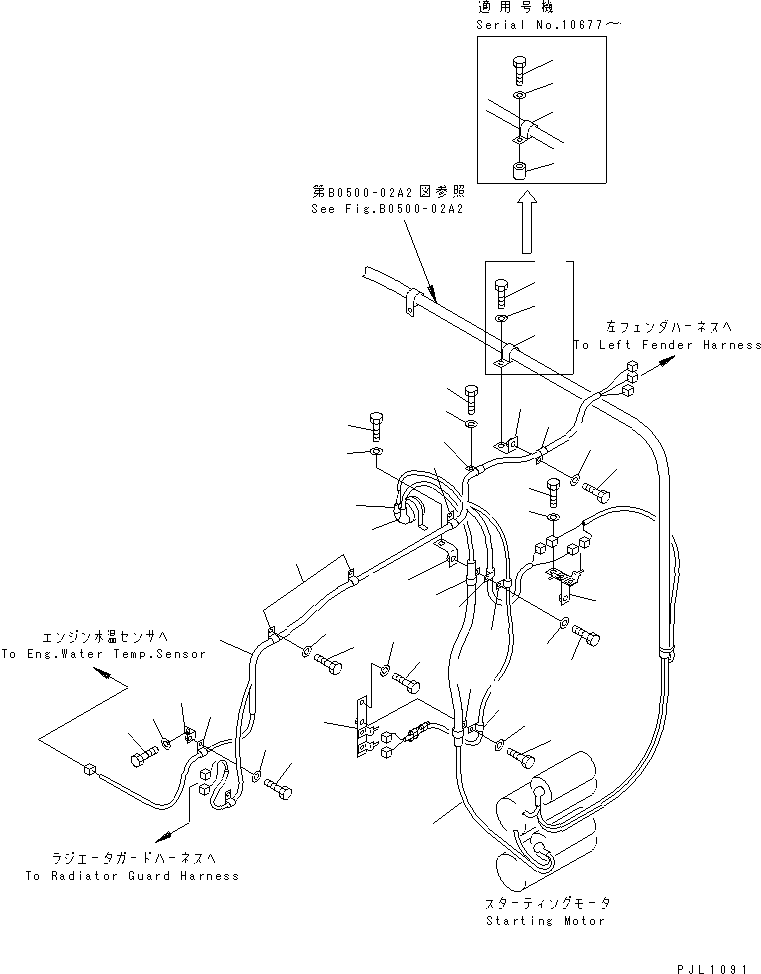 Bulldozers Komatsu / D475A-3 S/N 10601-UP (Shoe Slipping Control Spec.)(d475a-0c) / ENGINE HARNESS (PREVENTIVE BITE) (1/2)(#10601-10732)(030060 : B0500-01A2)