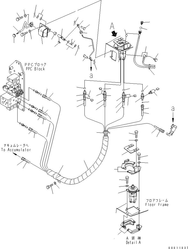 Komatsu parts book diagram for D475A-5 S/N 20001-UP (For Alaska Extreme Cold Terrain Spec.): BLADE CONTROL (1/2) (FOR DUAL TILT DOZER)