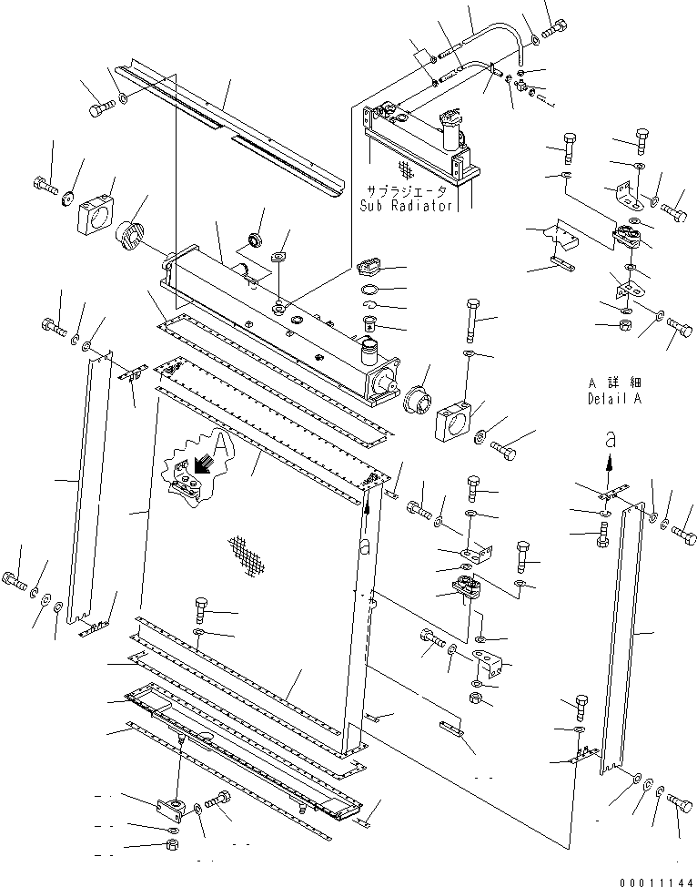 Komatsu parts book diagram for D475A-5 S/N 20001-UP (For Alaska Extreme Cold Terrain Spec.): RADIATOR