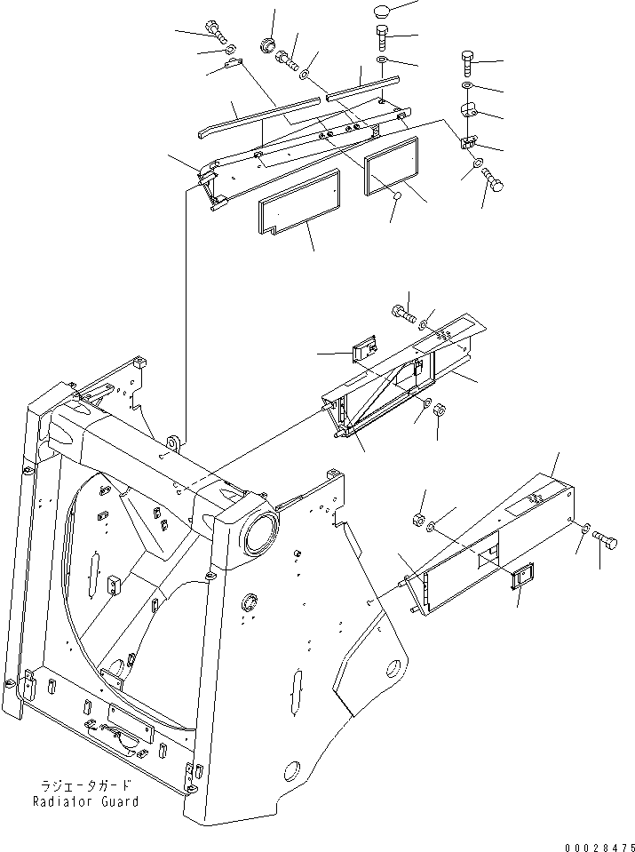 Komatsu parts book diagram for D475A-5 S/N 20001-UP (For Alaska Extreme Cold Terrain Spec.): ENGINE BOTTOM SIDE COVER (CLOSE)