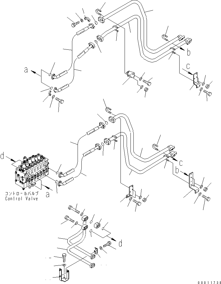 Komatsu parts book diagram for D475A-5 S/N 20001-UP (For Alaska Extreme Cold Terrain Spec.): RIPPER DELIVERLY PIPING