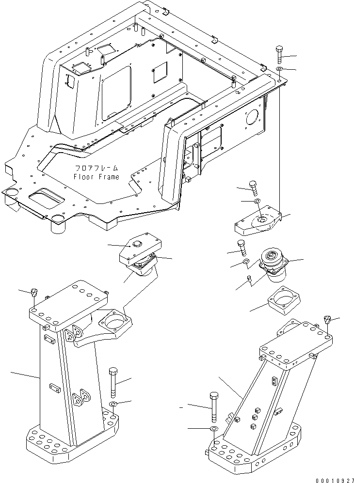 Komatsu parts book diagram for D475A-5 S/N 20001-UP (For Alaska Extreme Cold Terrain Spec.): ROPS MOUNTING