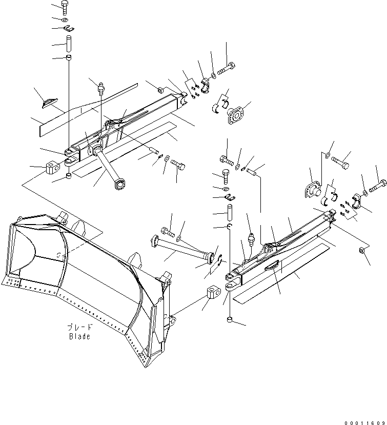 Komatsu parts book diagram for D475A-5 S/N 20001-UP (For Alaska Extreme Cold Terrain Spec.): STRAIGHT TILT FRAME (HEAVY DUTY TYPE) (SEMI-U) (FULL-U)