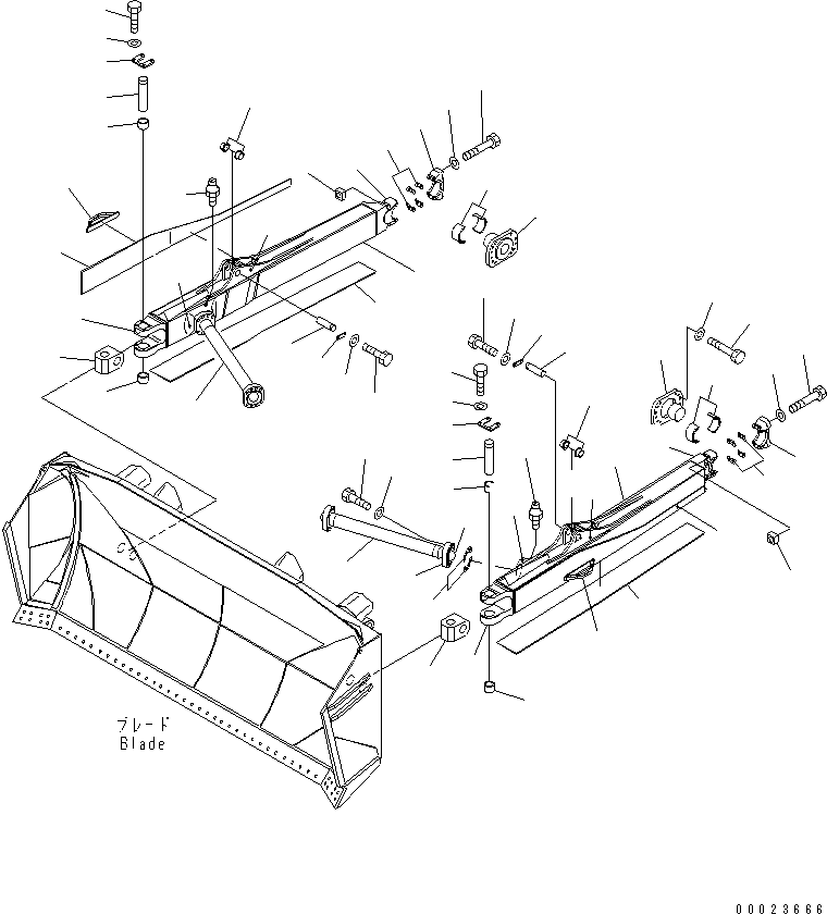 Komatsu parts book diagram for D475A-5 S/N 20001-UP (For Alaska Extreme Cold Terrain Spec.): STRAIGHT TILT FRAME (HEAVY DUTY TYPE) (FOR SUPER DOZER)