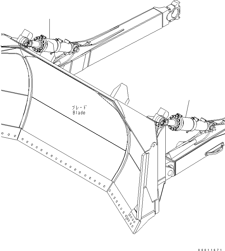 Komatsu parts book diagram for D475A-5 S/N 20001-UP (For Alaska Extreme Cold Terrain Spec.): BLADE TILT CYINDER (DUAL TILT PITCH DOZER) (COLD WEATHER (B) SPEC.)