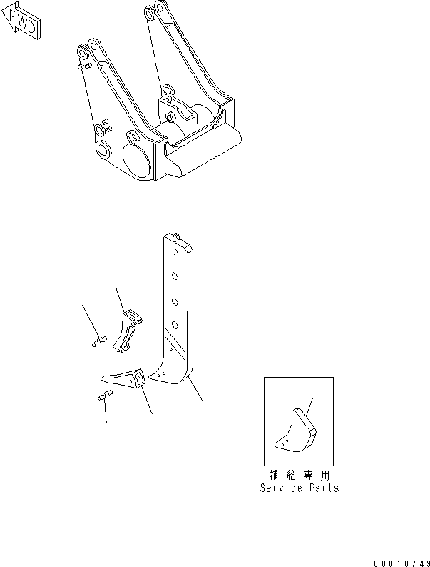 Komatsu parts book diagram for D475A-5 S/N 20001-UP (For Alaska Extreme Cold Terrain Spec.): RIPPER SHANK AND POINT (FOR GIANT RIPPER)