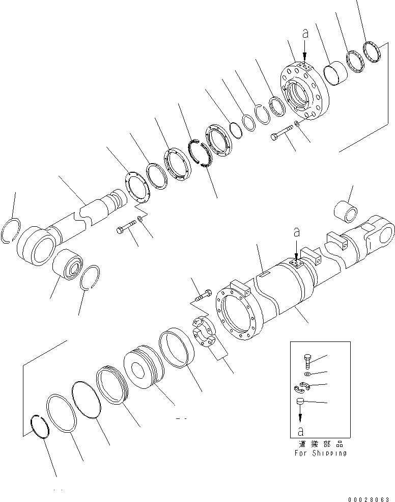 Bulldozers Komatsu / D475A-5 S/N 20001-UP(d475a-5c) / BLADE TILT CYLINDER (COLD WEATHER (A) SPEC.)(450460 : Y1620-31A1)