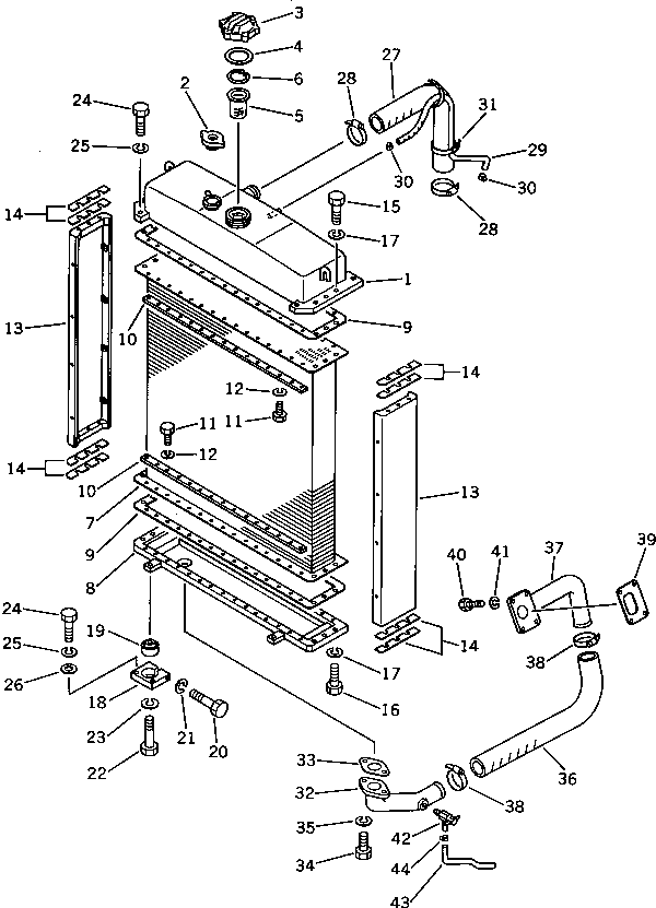 Bulldozers Komatsu / D50A-17 S/N 80001-UP(d50a-17c) / RADIATOR AND PIPING(030030 : 131)