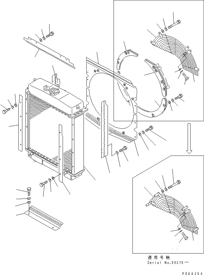Bulldozers Komatsu / D50A-17 S/N 80001-UP(d50a-17c) / RADIATOR COVER(030040 : 132)