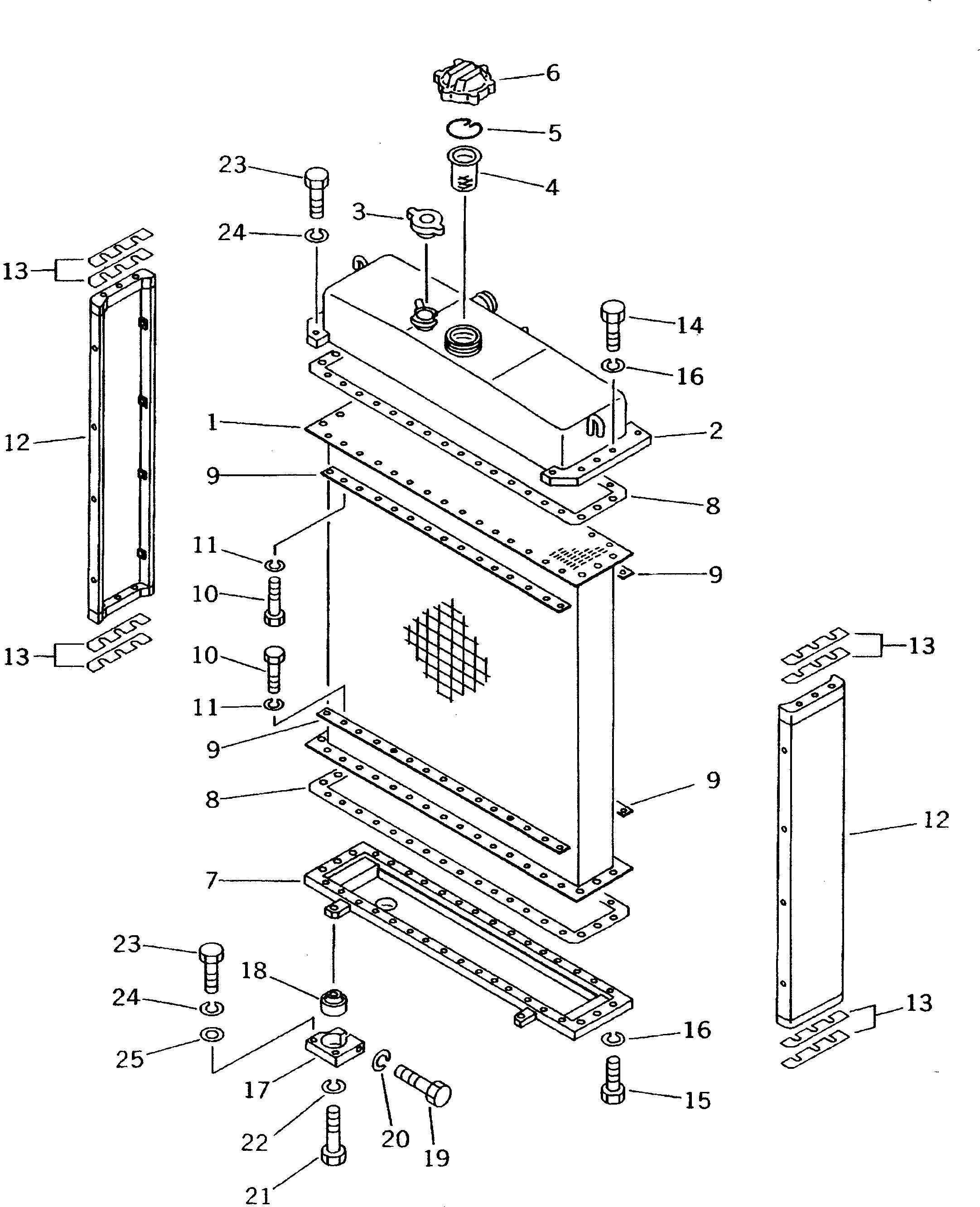 Bulldozers Komatsu / D50P-18 S/N 83001-UP(d50p-18r) / RADIATOR(060010 : C0100-01A0)