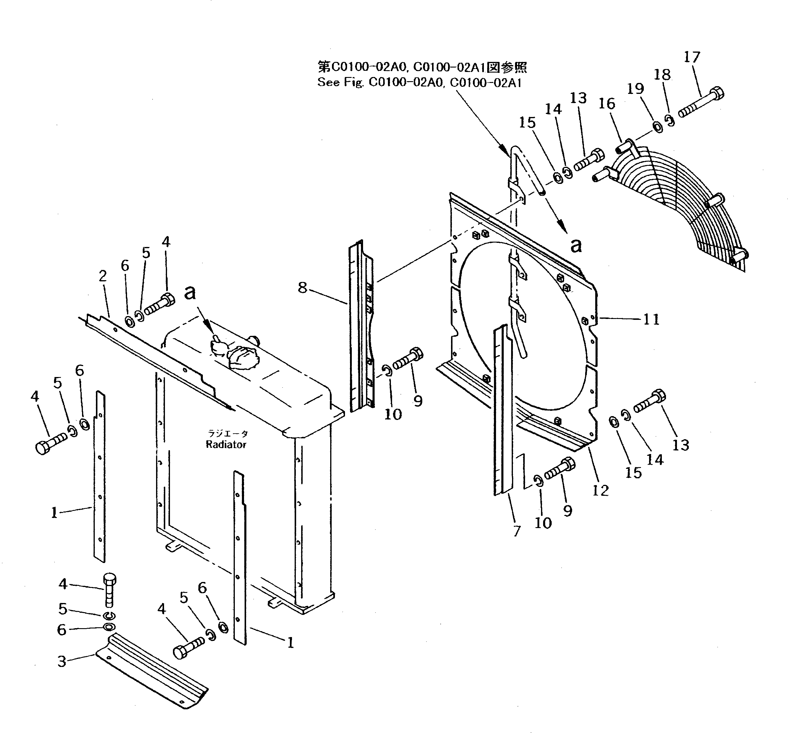 Bulldozers Komatsu / D50P-18 S/N 83001-UP(d50p-18r) / RADIATOR COVER(#83001-84006)(060030 : C0100-03A0)