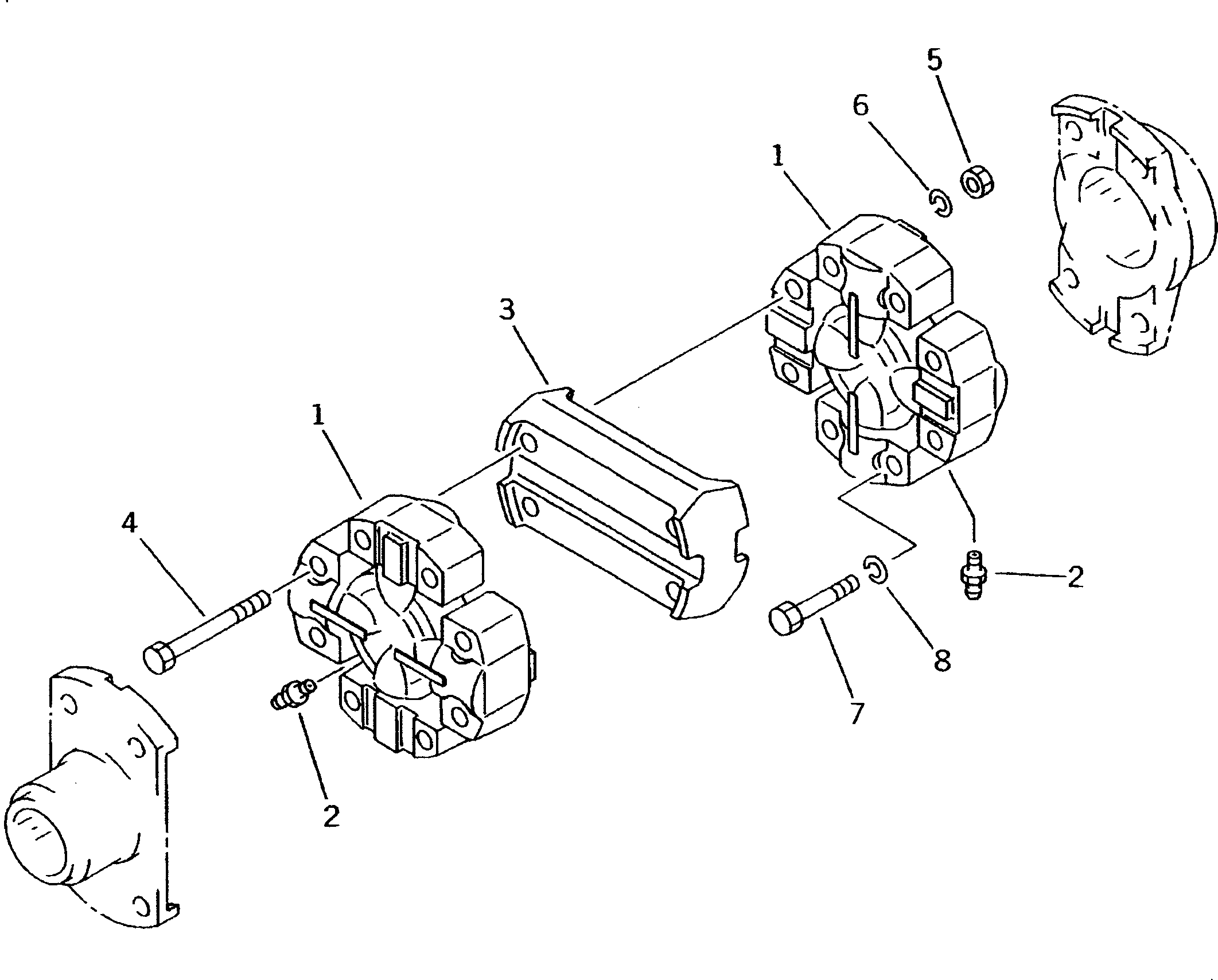 Komatsu parts book diagram for D50P-18 S/N 83001-UP: UNIVERSAL JOINT