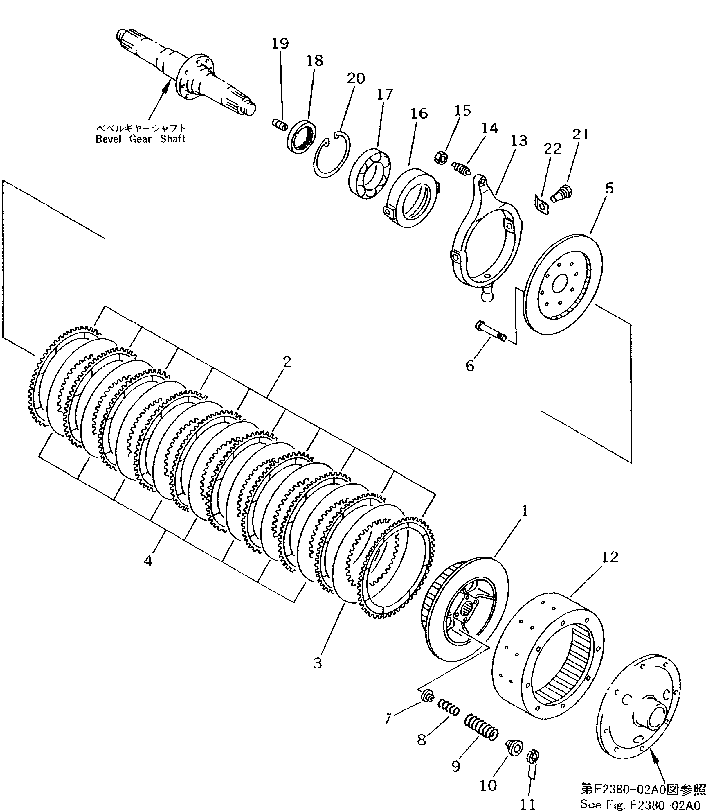 Komatsu parts book diagram for D50P-18 S/N 83001-UP: STEERING CLUTCH