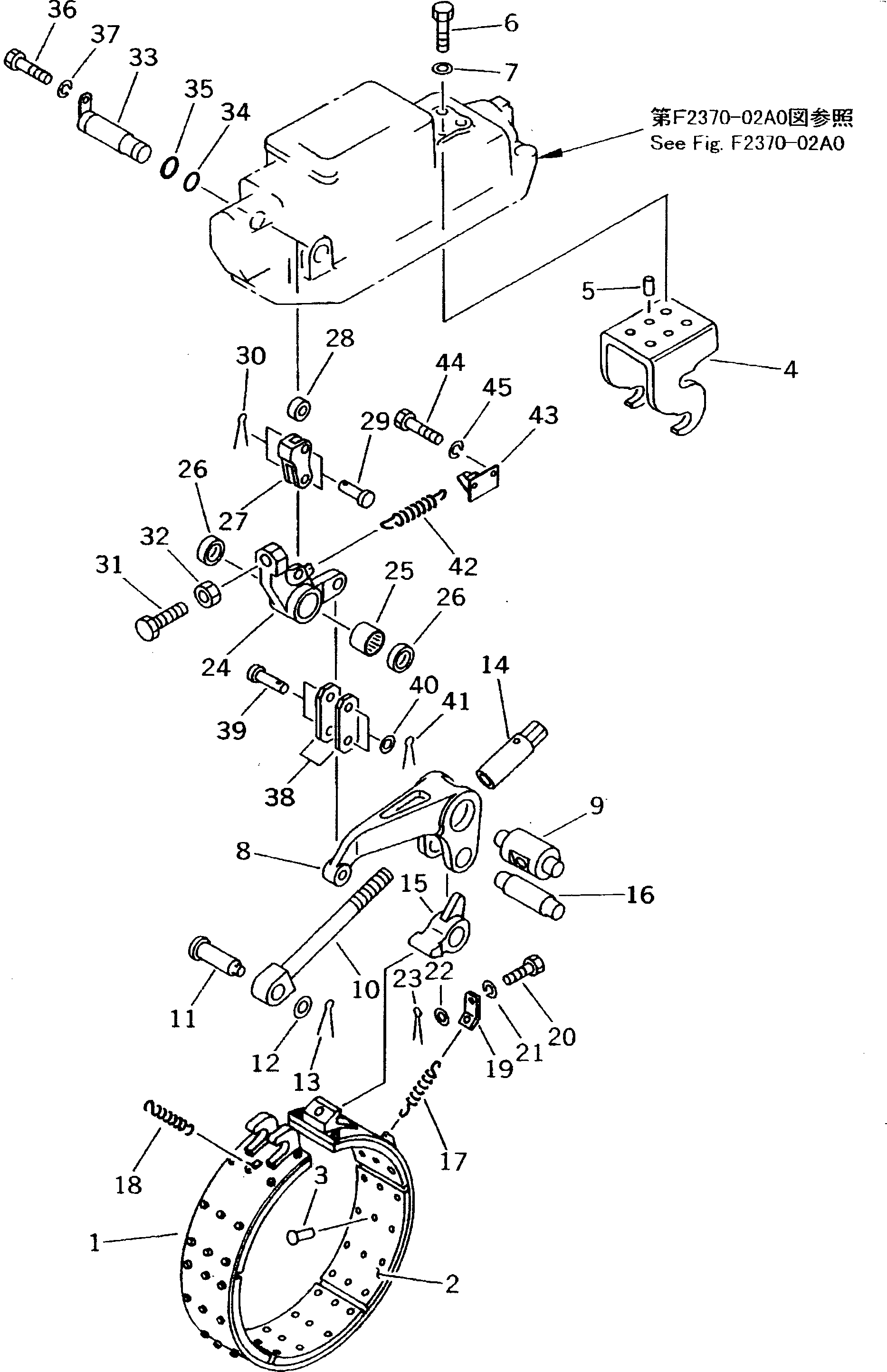 Komatsu parts book diagram for D50P-18 S/N 83001-UP: BRAKE BAND