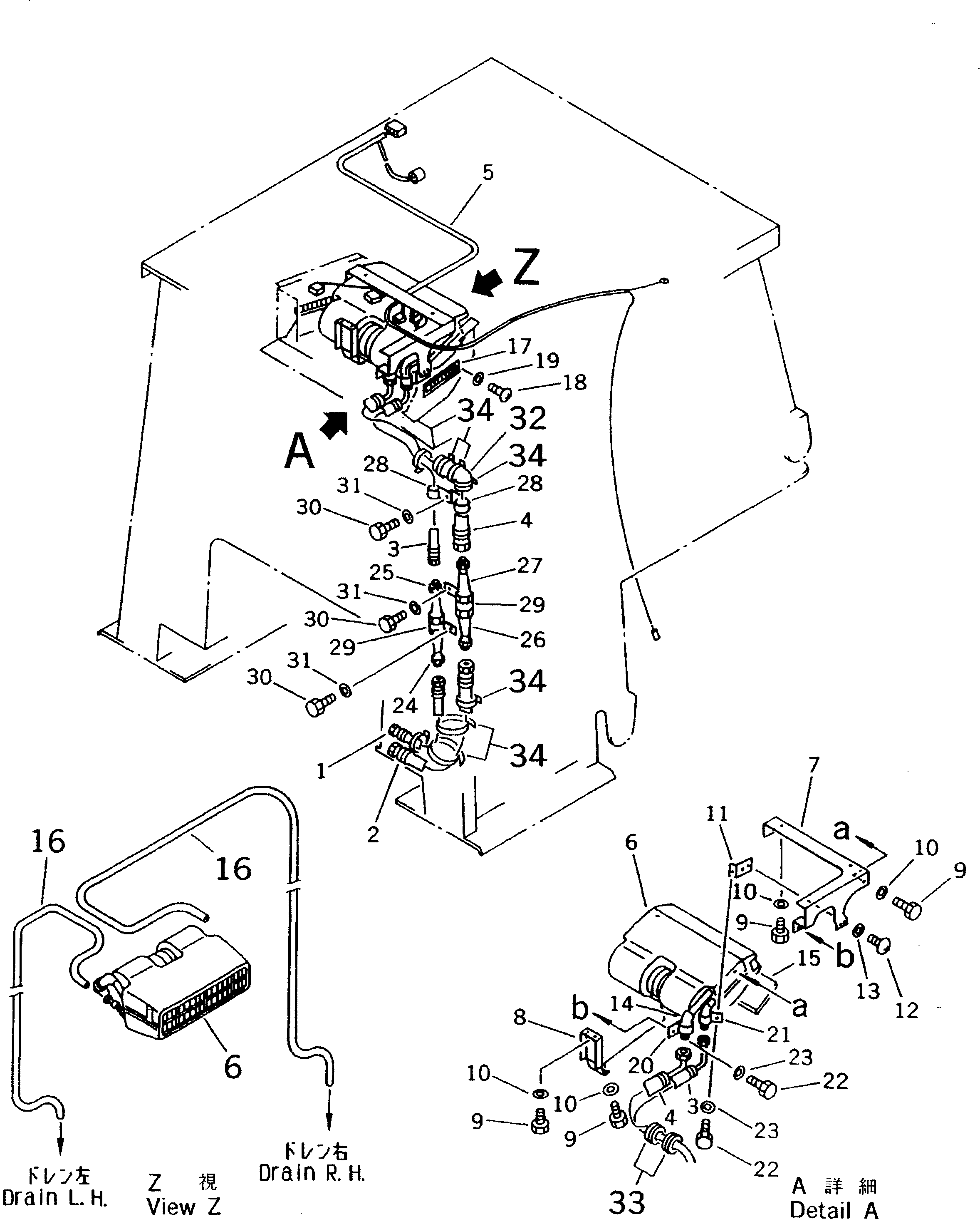 Bulldozers Komatsu / D50P-18 S/N 83001-UP(d50p-18r) / CAR COOLER AND PIPING (1/3) (WITH STEEL CAB)(#83921-)(240180 : K0210-12A0A)