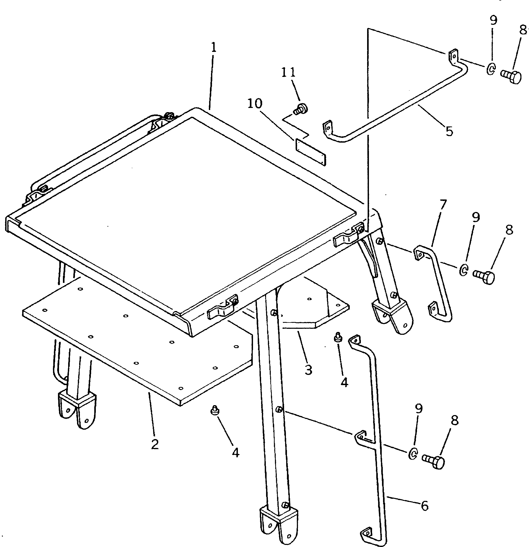Komatsu parts book diagram for D50P-18 S/N 83001-UP: ROPS CANOPY(#84007-)