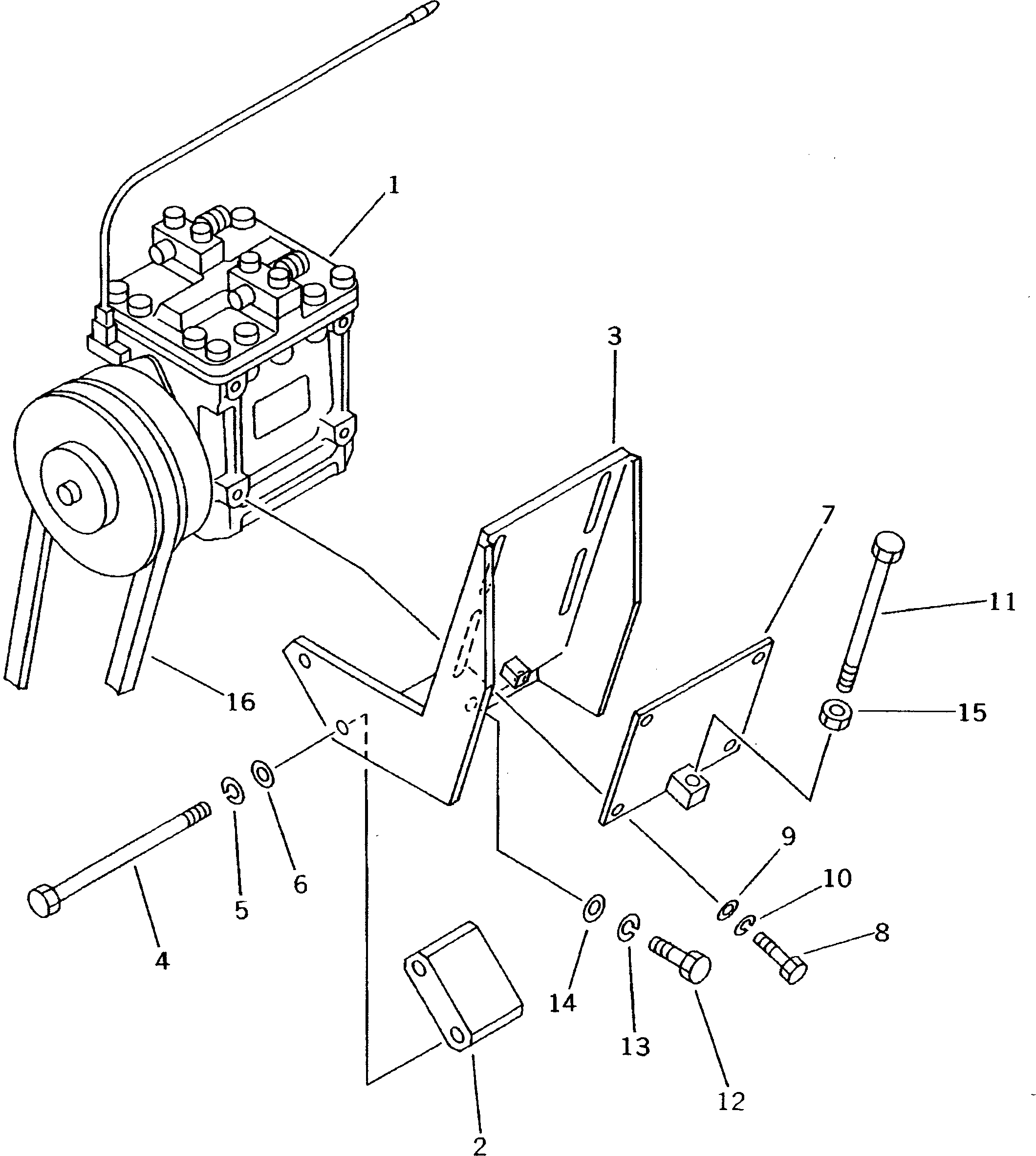 Bulldozers Komatsu / D50P-18 S/N 83001-UP(d50p-18r) / COMPRESSOR AND RELATED PARTS (FOR CAR COOLER) (WITH STEEL CAB)(#83403-83920)(240280 : K0710-01A0)