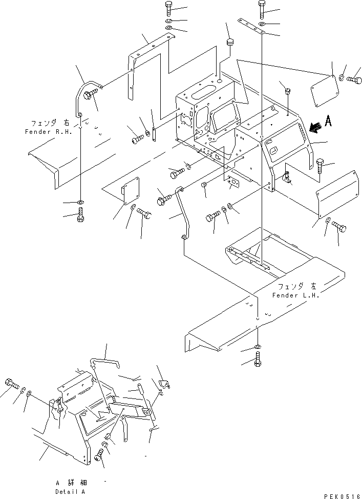 Bulldozers Komatsu / D50P-18 S/N 83001-UP(d50p-18r) / REAR BOX (WITH ROPS CANOPY)(#84007-)(240390 : K2170-01A3)