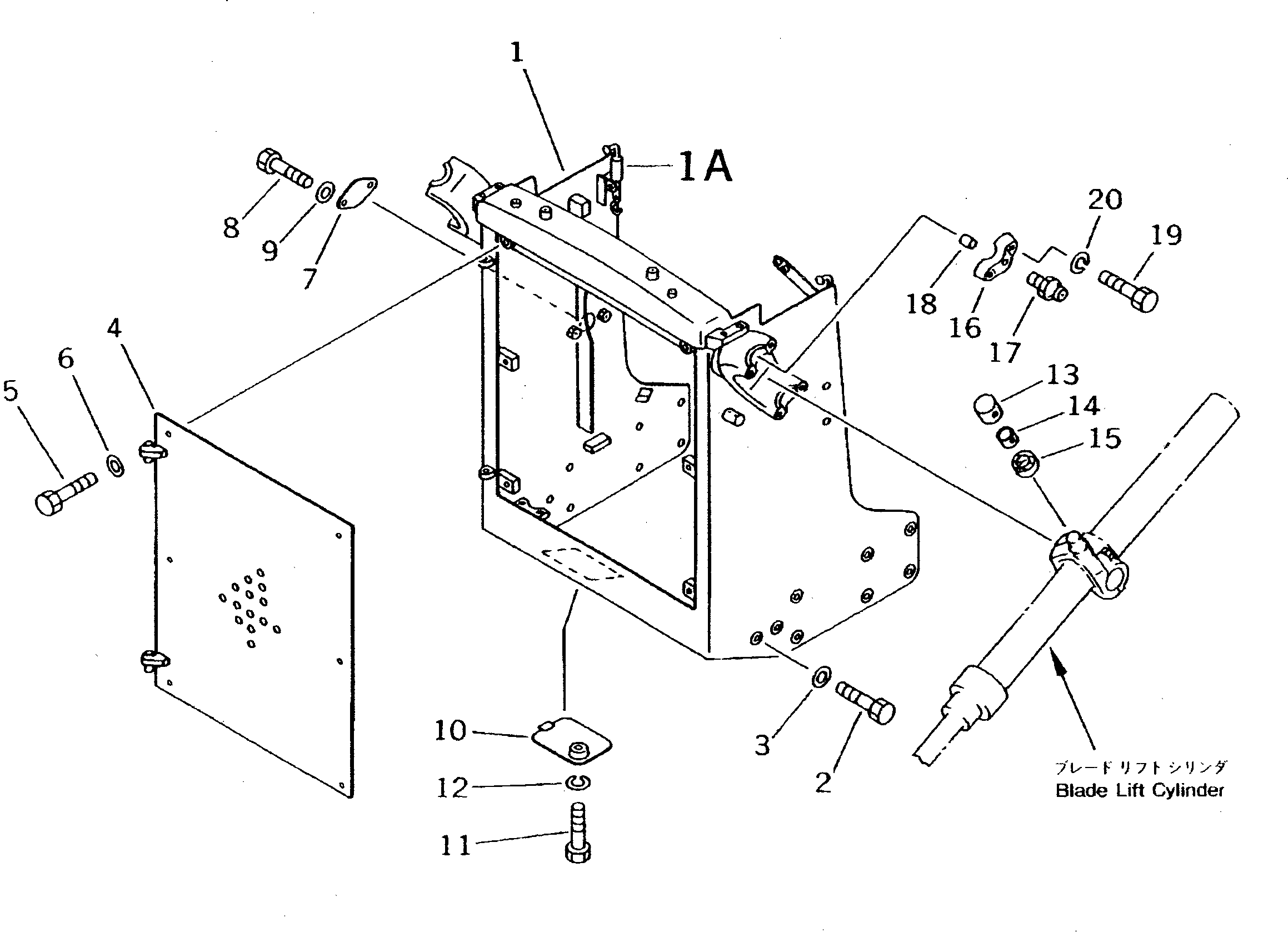 Komatsu parts book diagram for D50P-18 S/N 83001-UP: RADIATOR GUARD