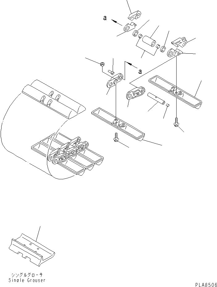 Komatsu parts book diagram for D50P-18 S/N 83001-UP: TRACK SHOE (LUBRICATE TYPE)