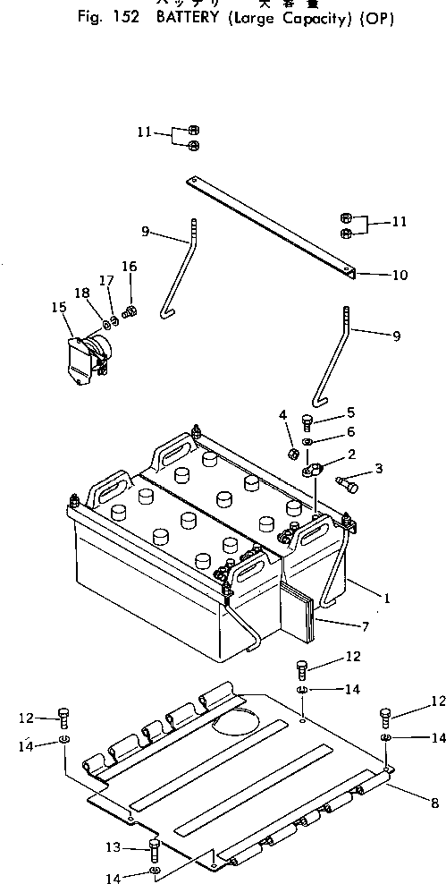 Bulldozers Komatsu / D50PL-17 S/N 80001-UP(d50pl-1c) / BATTERY (LARGE CAPACITY)(030060 : 152)
