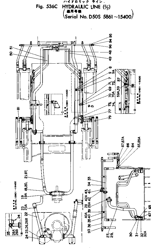 Crawler Loaders Komatsu / D50S-10 S/N 5861-UP(d50s-10r) / HYDRAULIC LINE (2/2)(150090 : 536C)
